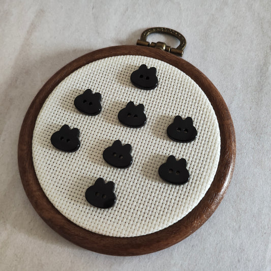 Boutons tête lapin noir Animal