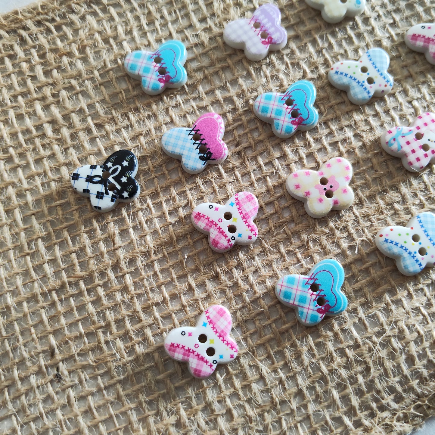 Boutons papillon blanc à motif insecte animal