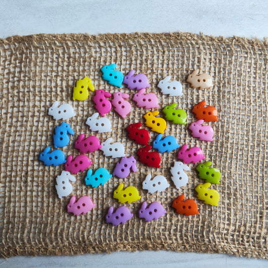 Boutons lapin couleurs multicolore animaux mignon