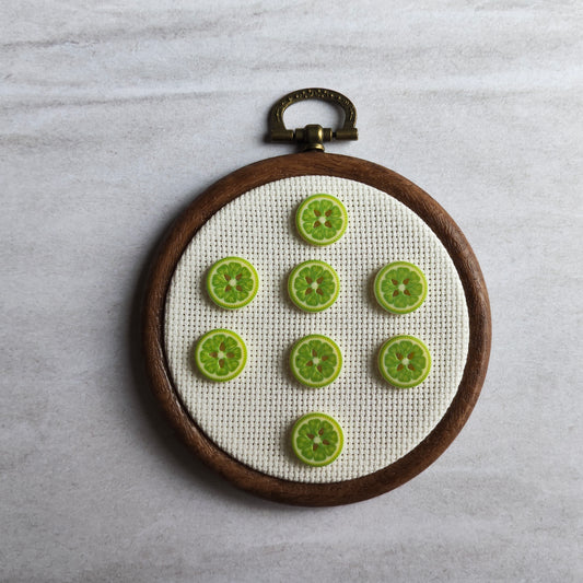 Boutons fruit citron vert agrume rond
