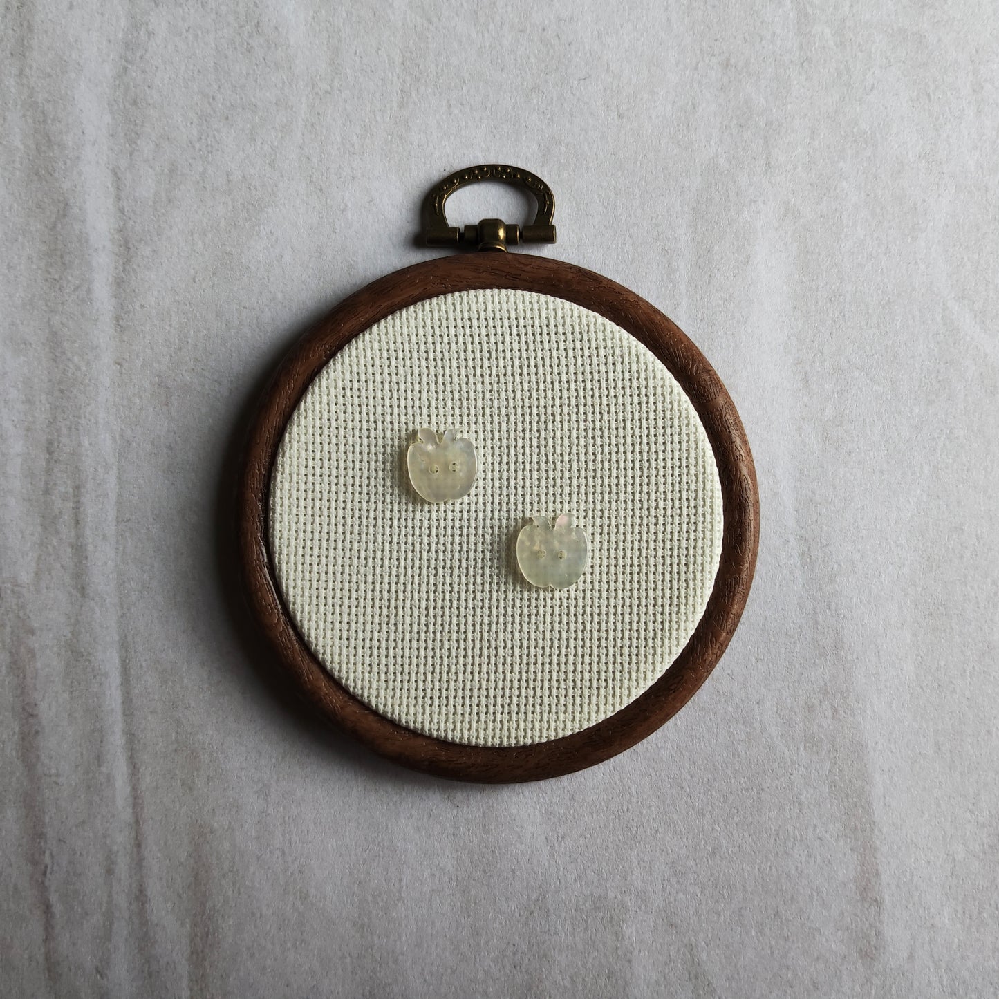 Boutons pomme blanc nacré fruit