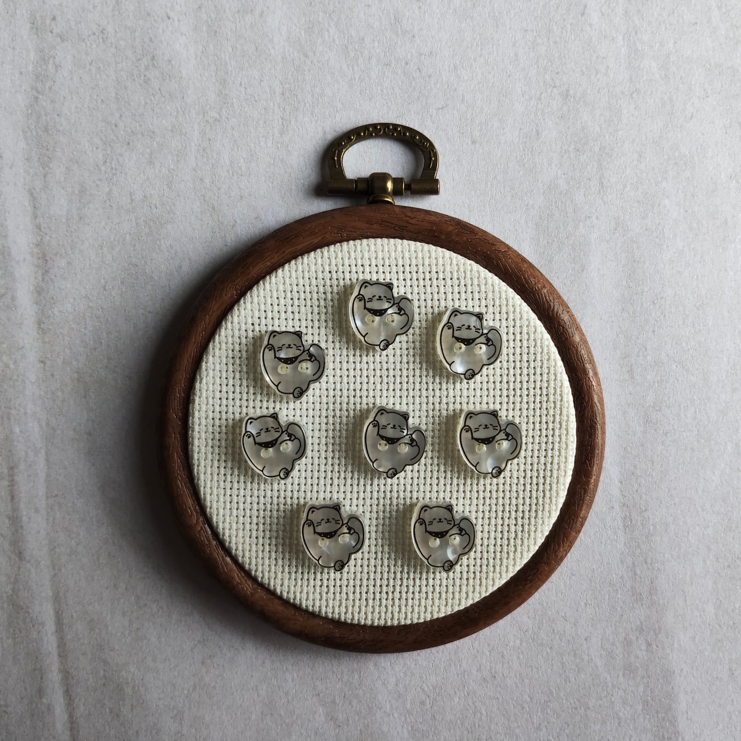 Boutons chat blanc et noir