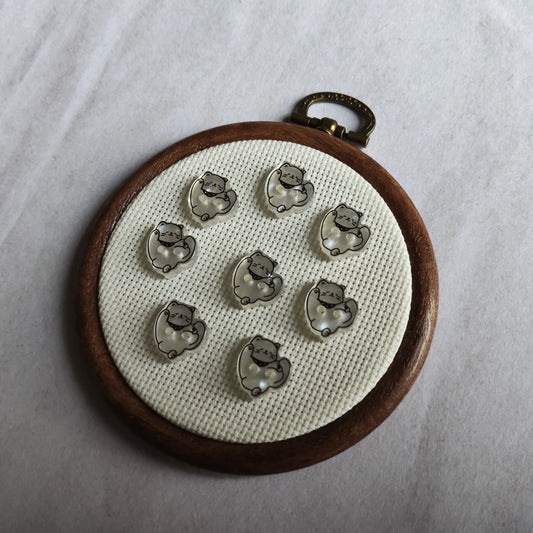 Boutons chat blanc et noir