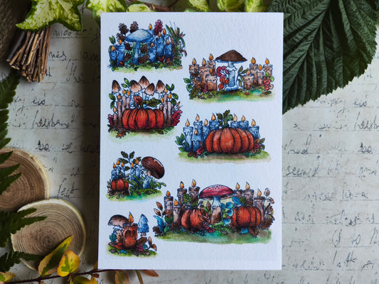 Carte Automne Citrouille & Champignons – Ambiance Cosy et Nature