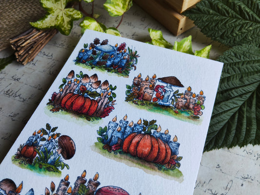Carte Automne Citrouille & Champignons – Ambiance Cosy et Nature