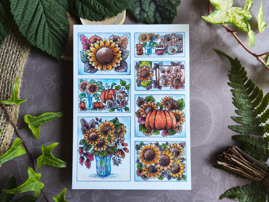 Carte Tournesol & Citrouille – Douceur Fleurie de l’Automne