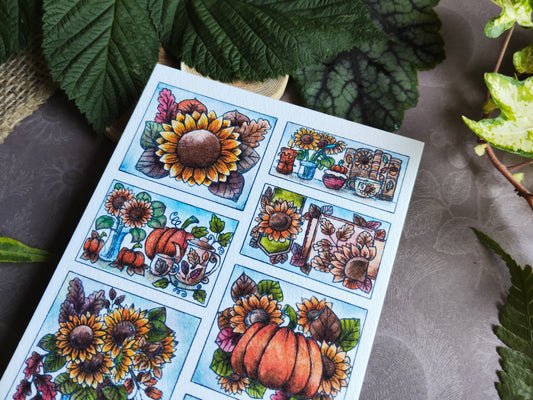 Carte Tournesol & Citrouille – Douceur Fleurie de l’Automne