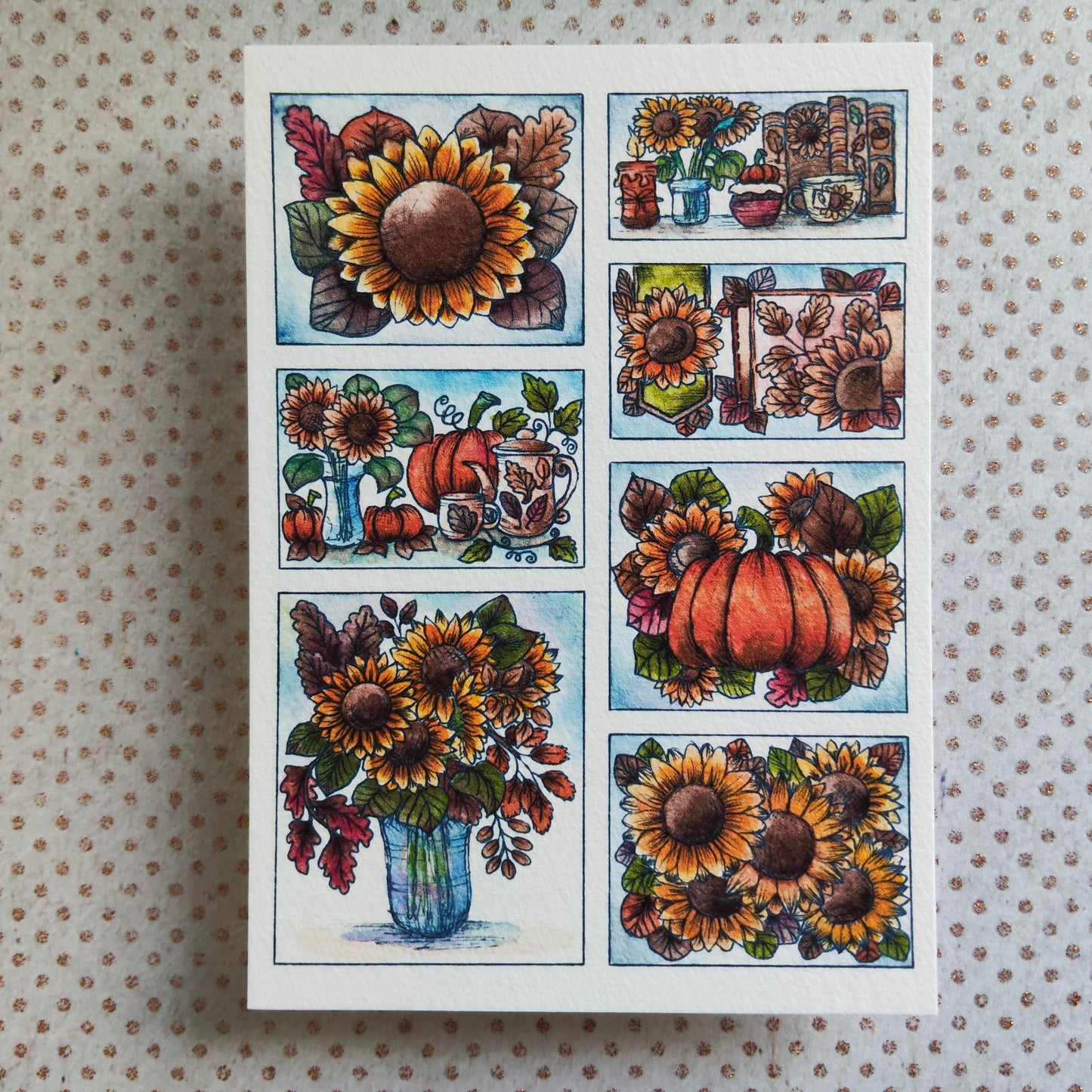 Carte Tournesol & Citrouille – Douceur Fleurie de l’Automne