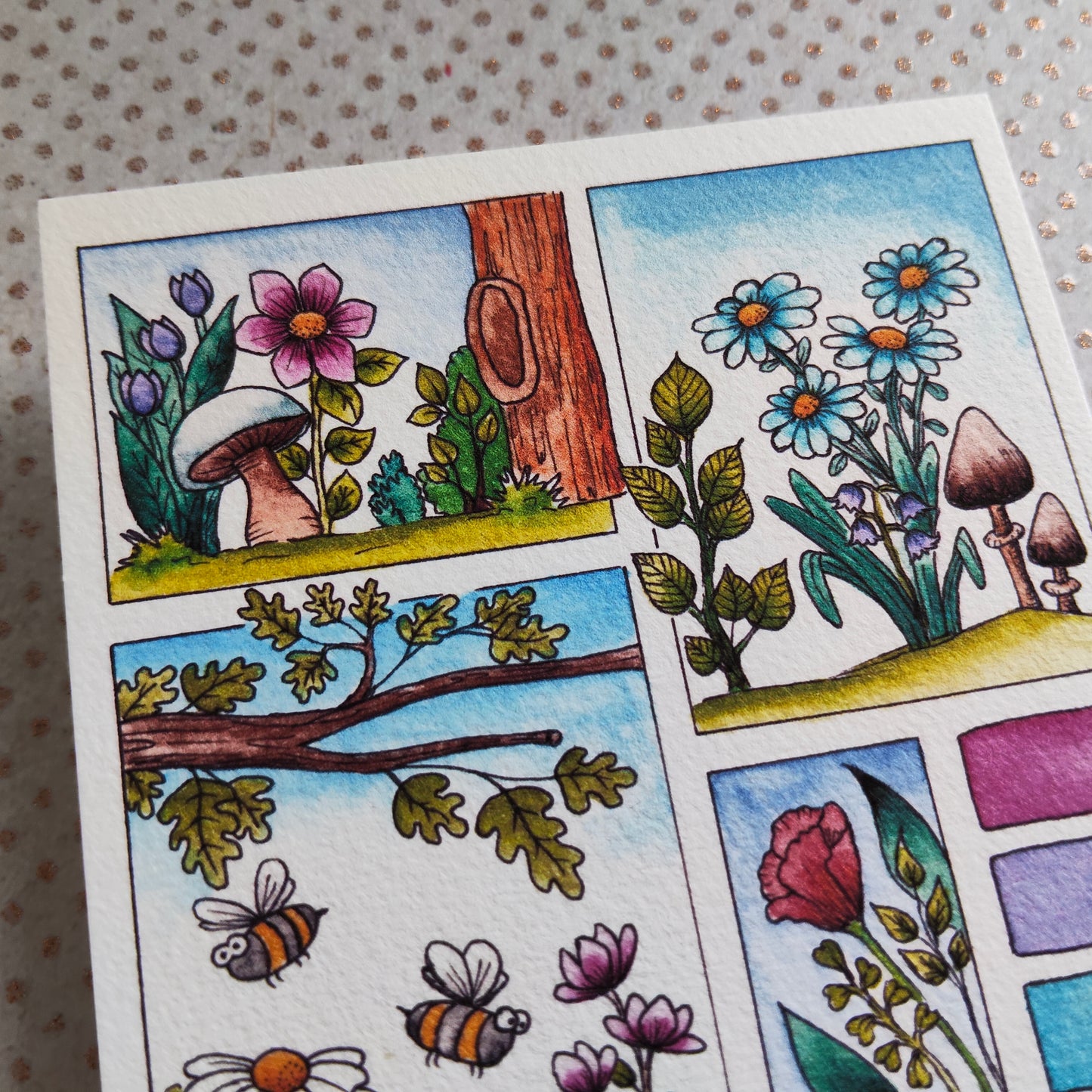 Carte Moodboard Fleurs Printanières – Couleurs Pastel et Nature