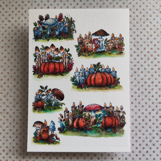 Carte Automne Citrouille & Champignons – Ambiance Cosy et Nature