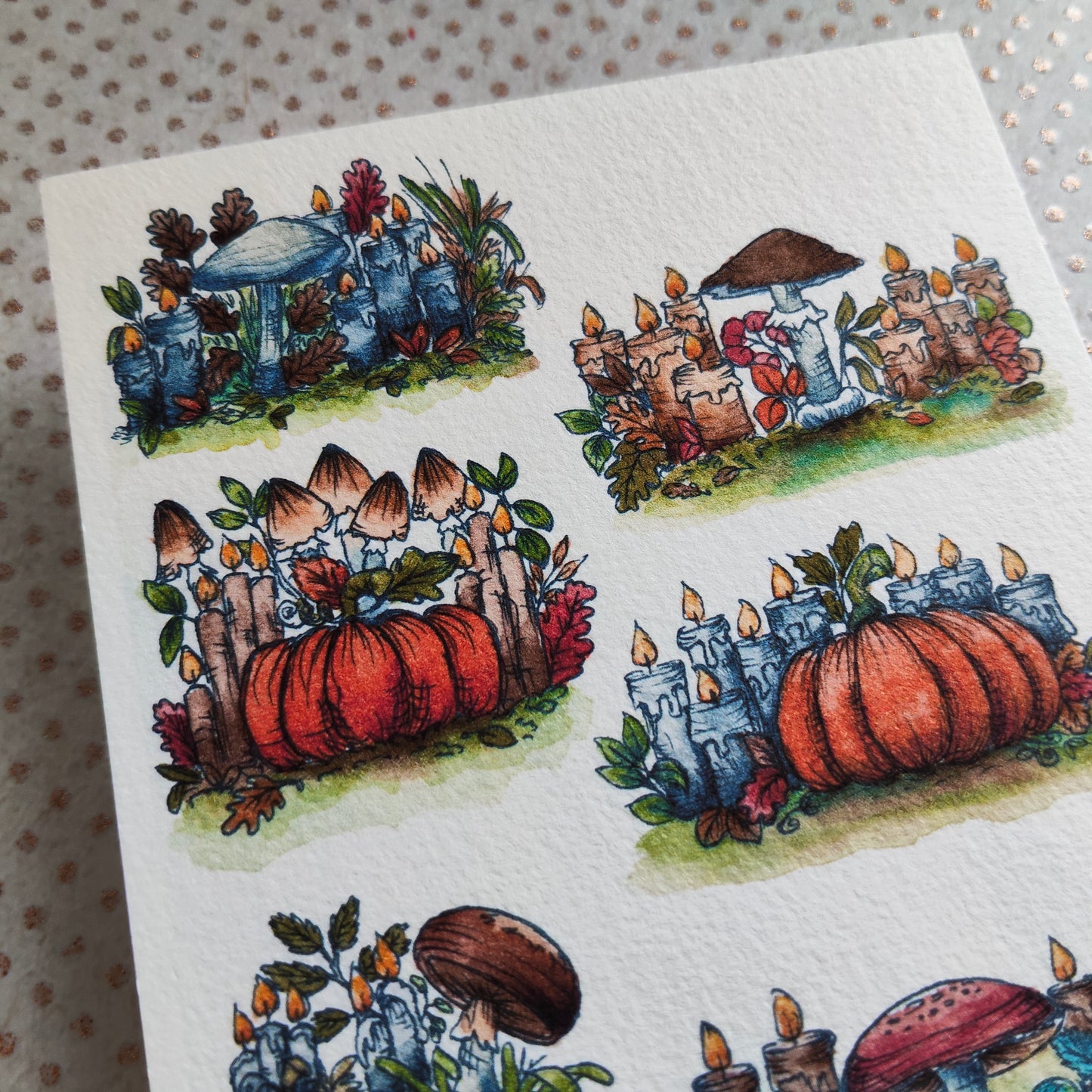 Carte Automne Citrouille & Champignons – Ambiance Cosy et Nature