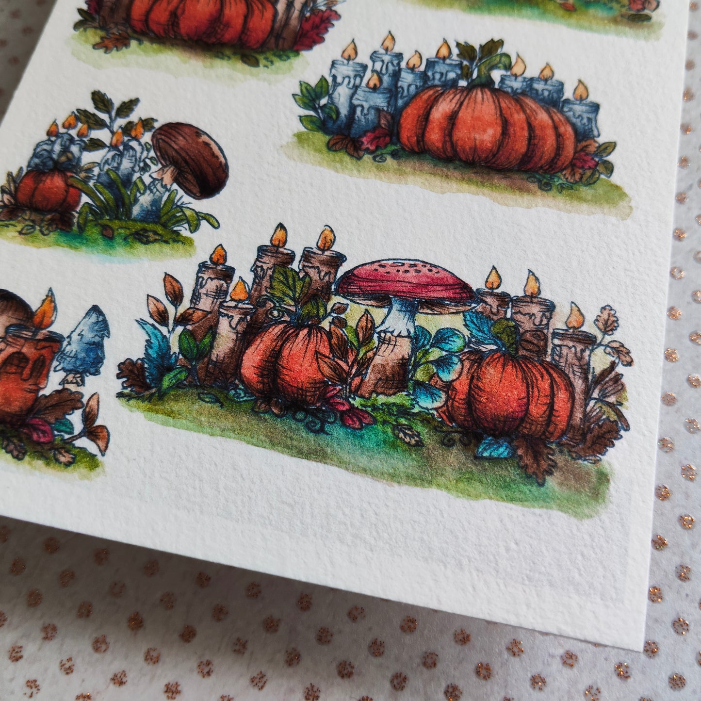 Carte Automne Citrouille & Champignons – Ambiance Cosy et Nature