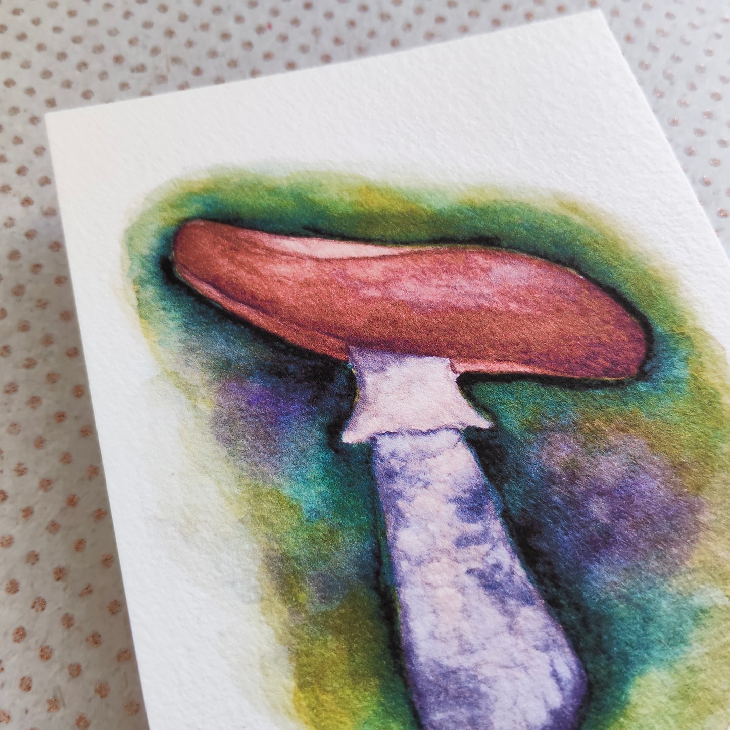 Carte Champignon – Illustration botanique à l’aquarelle