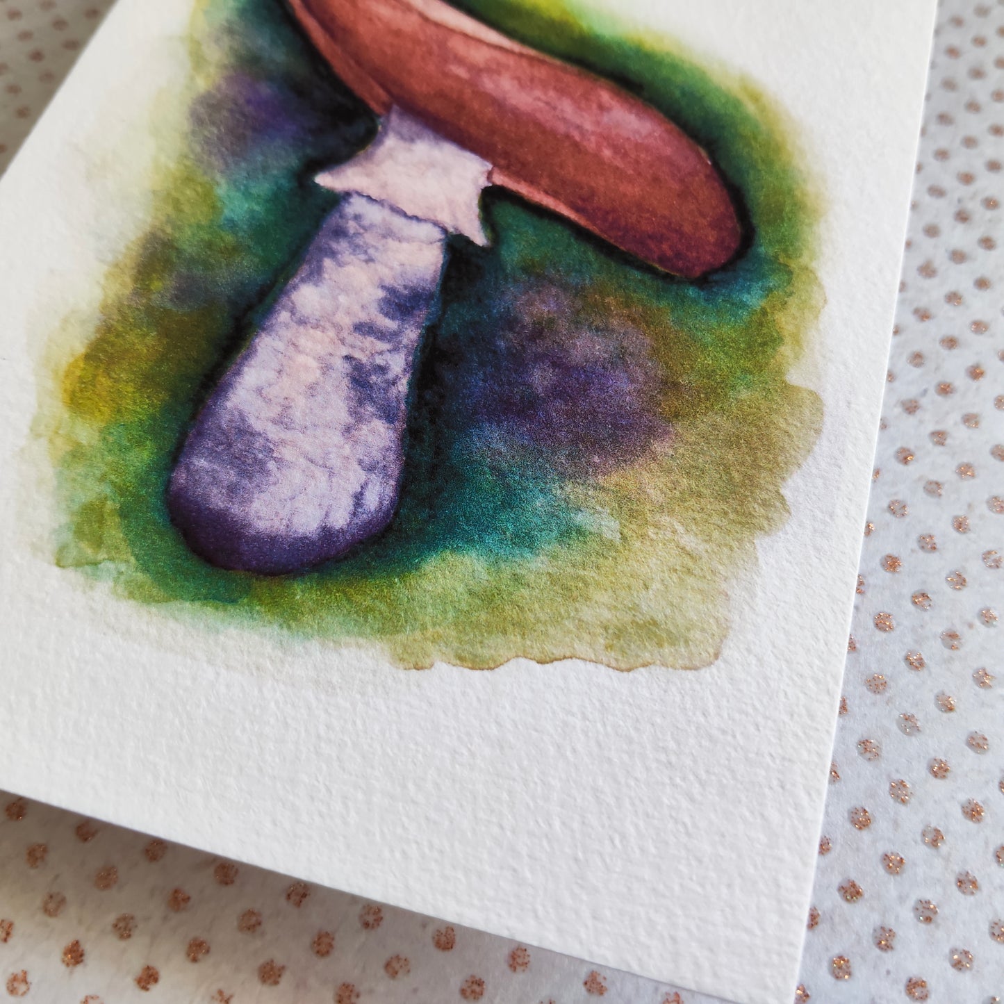 Carte Champignon – Illustration botanique à l’aquarelle