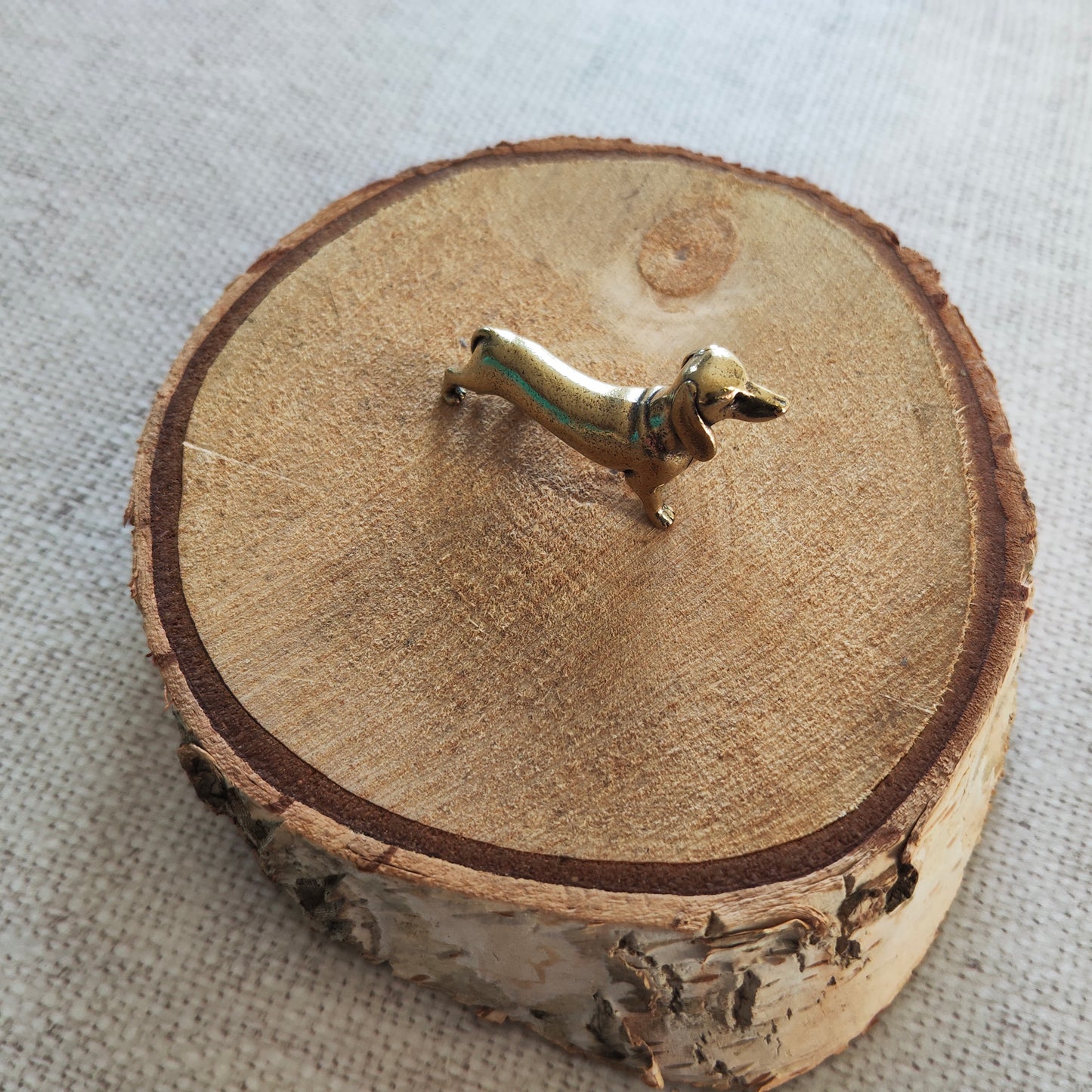 Chien teckel Animal Figurine laiton