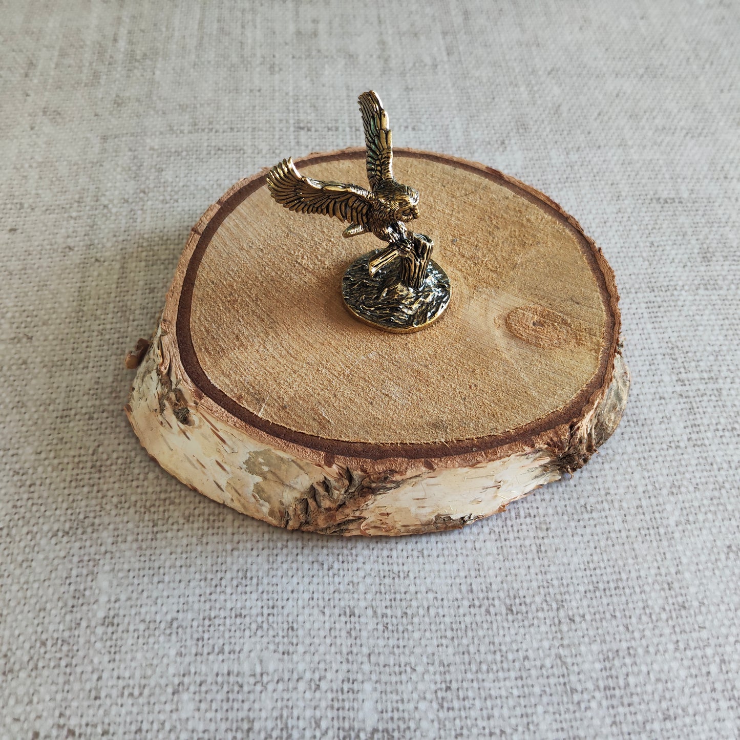 Chouette oiseau rapace animal figurine laiton