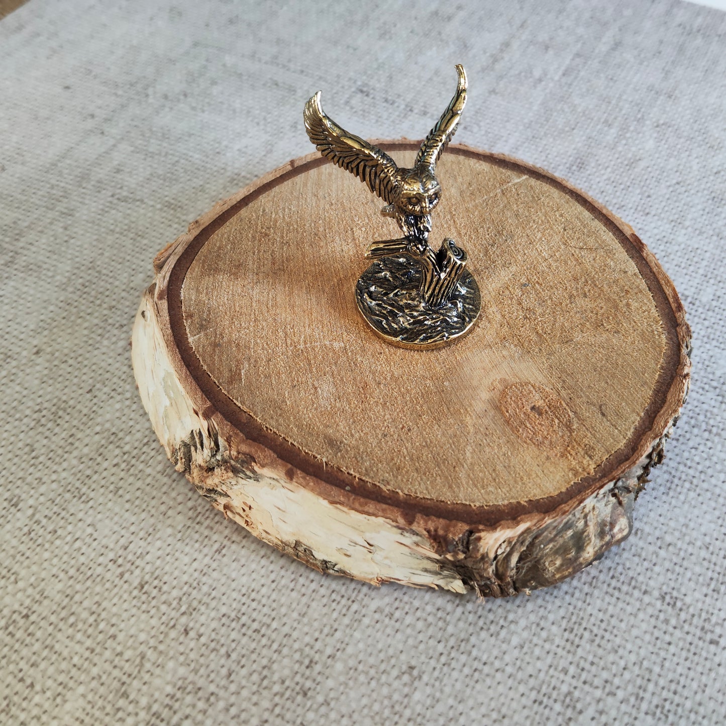 Chouette oiseau rapace animal figurine laiton