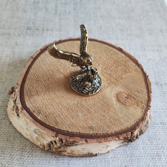 Chouette oiseau rapace animal figurine laiton