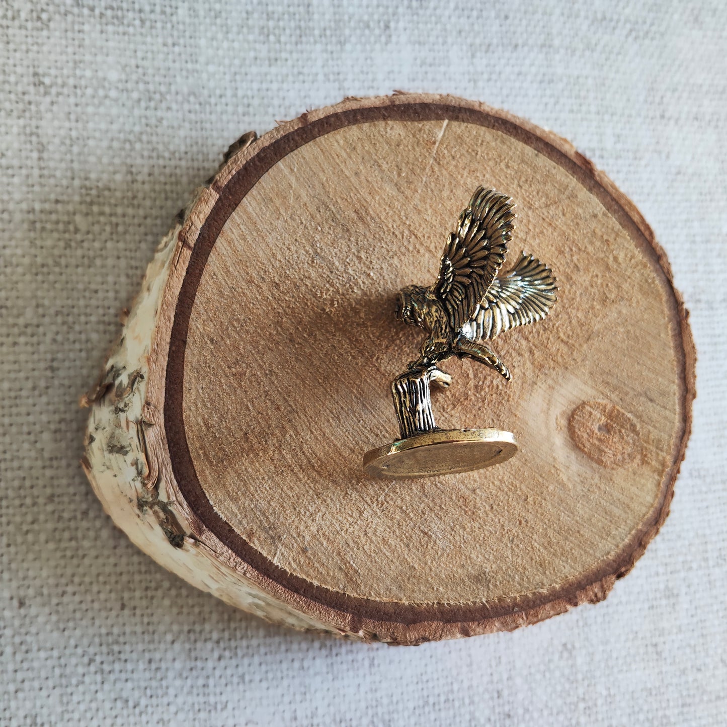 Chouette oiseau rapace animal figurine laiton