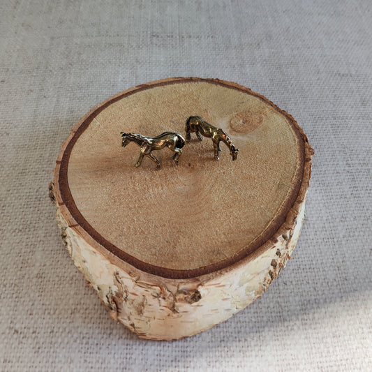 2 Chevaux Animal équidé Figurine Laiton