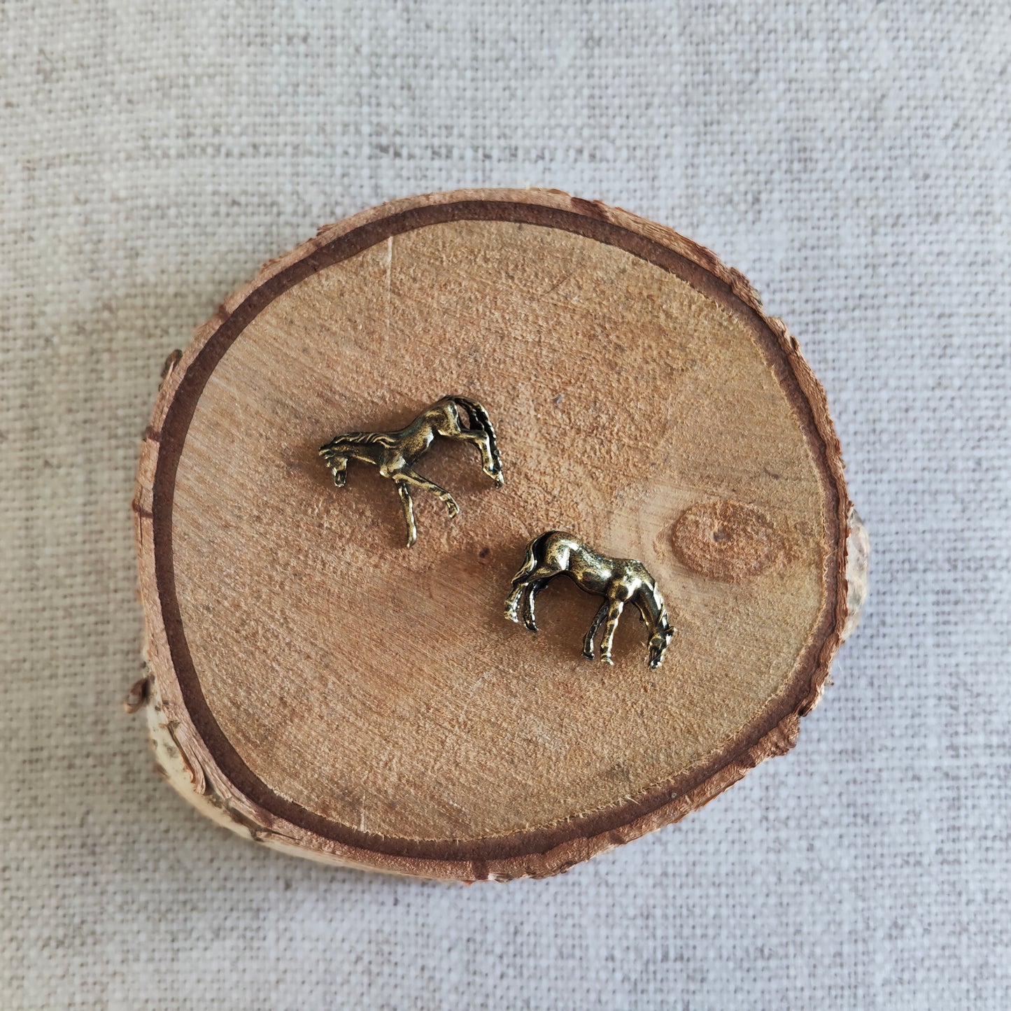 2 Chevaux Animal équidé Figurine Laiton