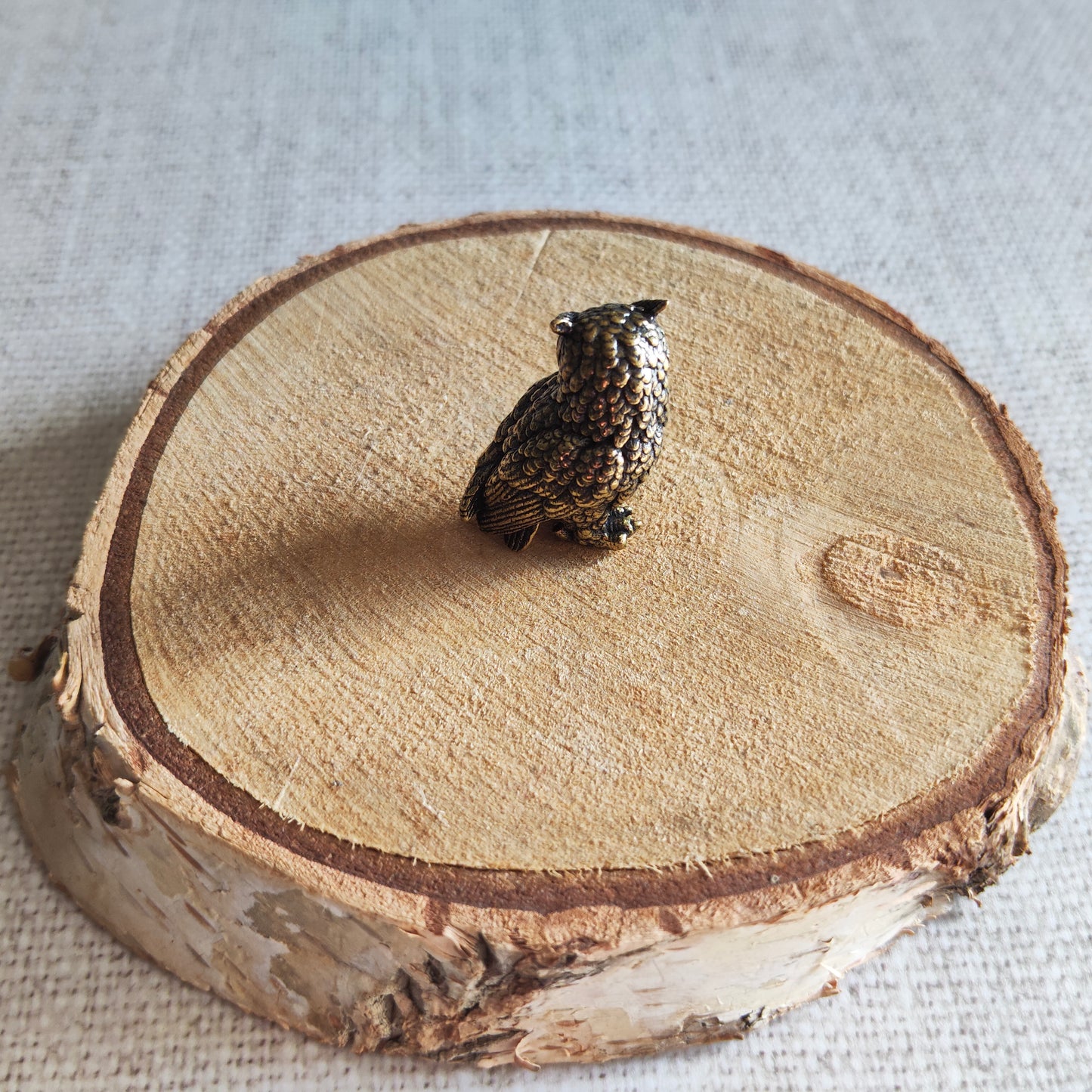 Hibou Grand Duc oiseau figurine rapace animal laiton