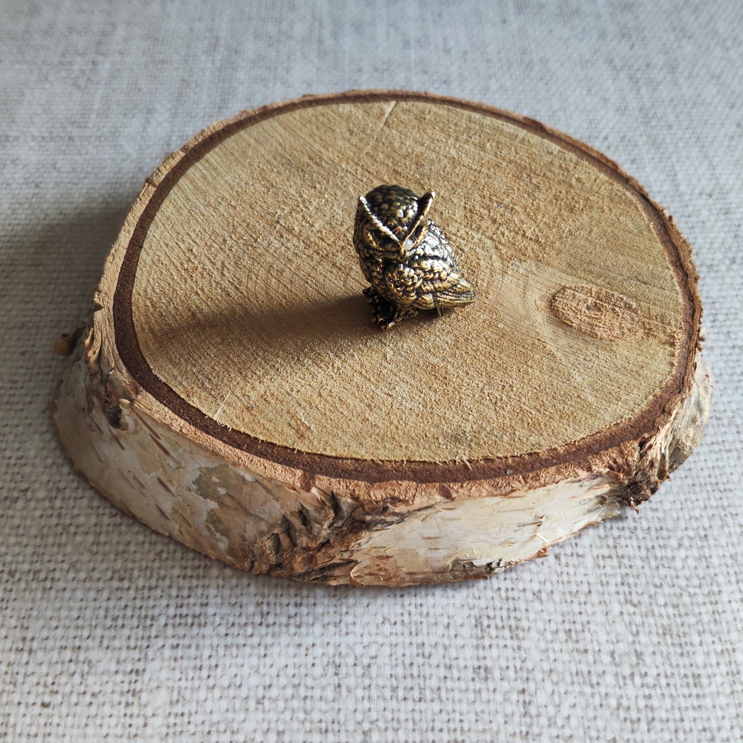 Hibou Grand Duc oiseau figurine rapace animal laiton