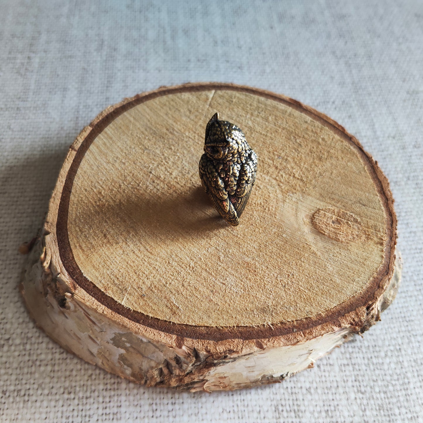 Hibou Grand Duc oiseau figurine rapace animal laiton