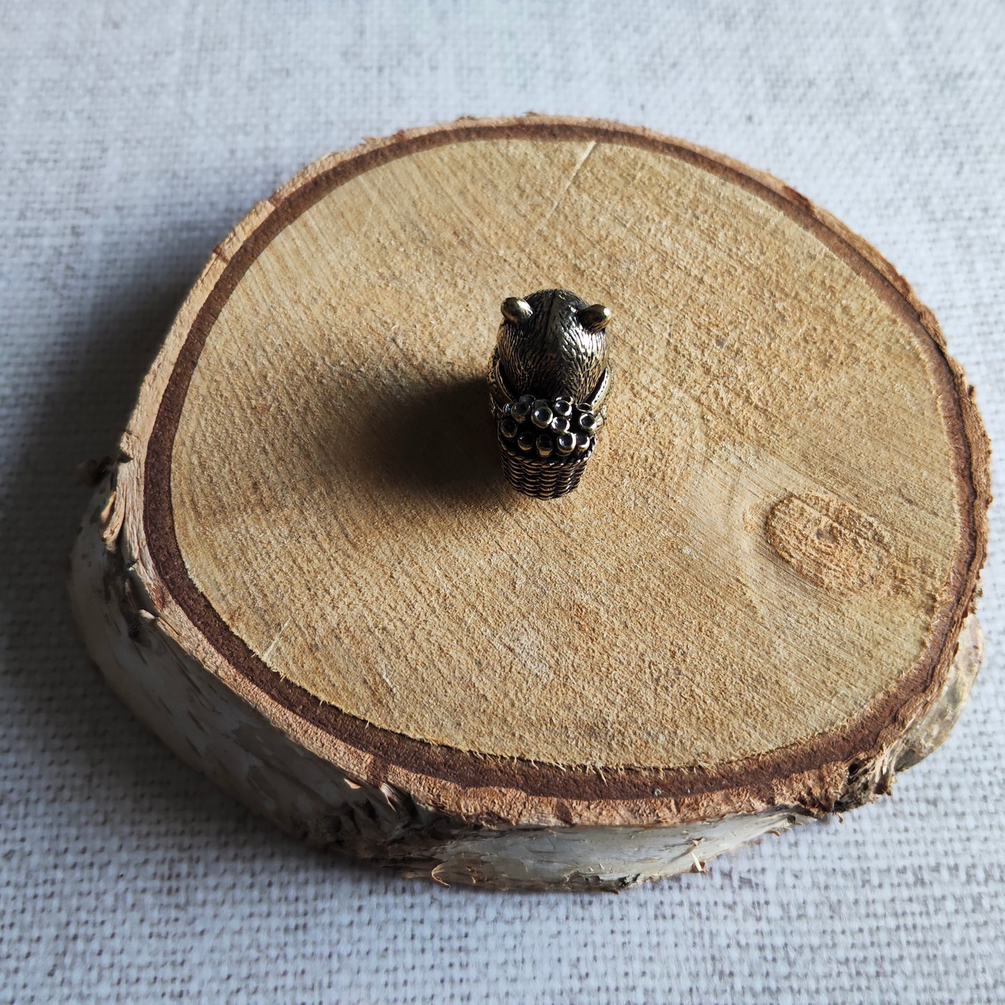 Figurine Animal Panda Sac Bambou laiton Miniature