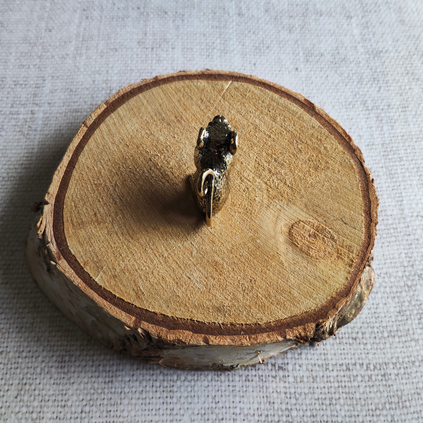 Figurine Souris et noisette laiton miniature