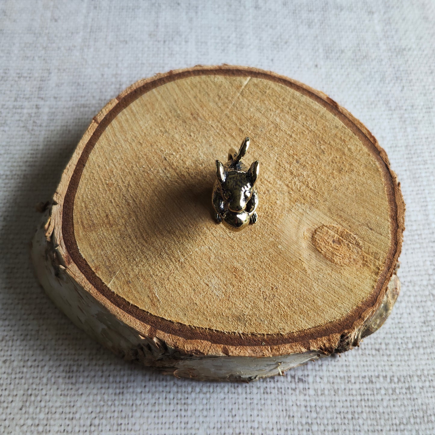 Figurine Souris et noisette laiton miniature
