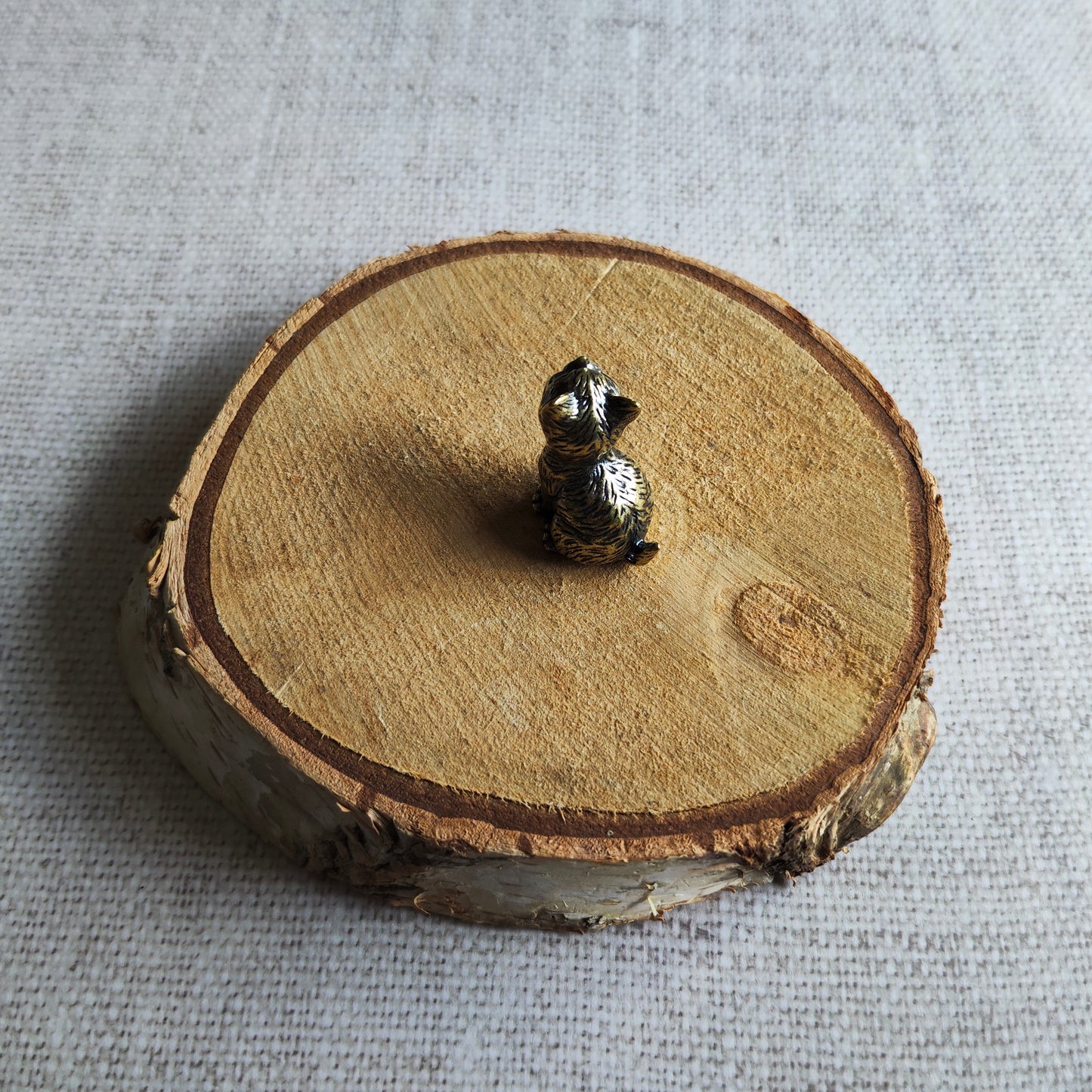 Figurine Chaton qui baille laiton animal chat