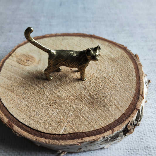 Chat figurine animal félin en laiton