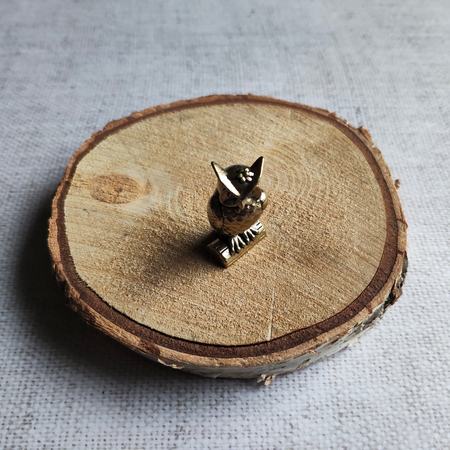 Hibou oiseau figurine rapace animal laiton