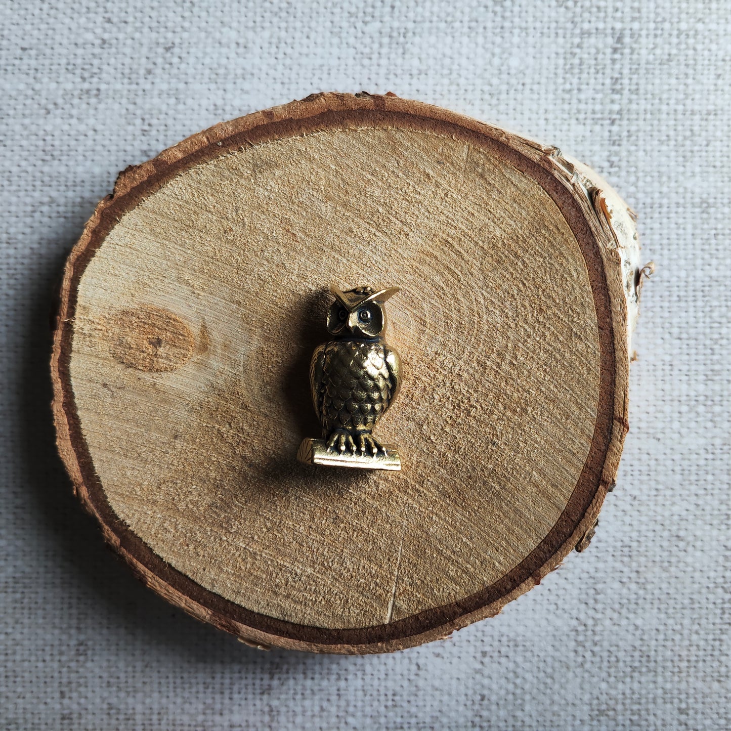 Hibou oiseau figurine rapace animal laiton