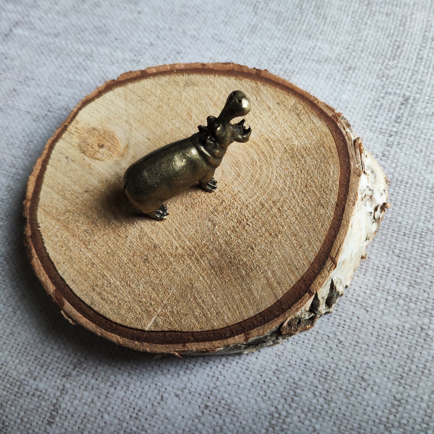 Hippopotame figurine animal Afrique laiton