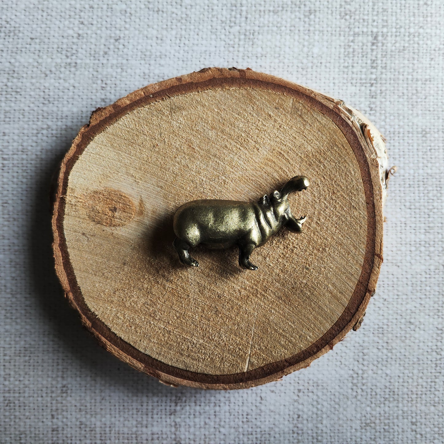Hippopotame figurine animal Afrique laiton