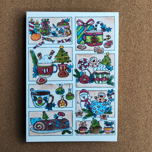 Affiche A5 Saison Hiver Fête Noël Gourmand Moodboard