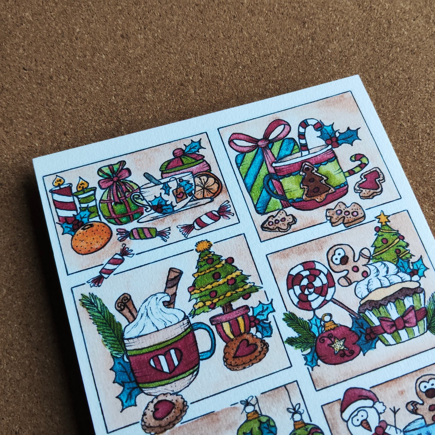 Affiche A5 Saison Hiver Fête Noël Gourmand Moodboard