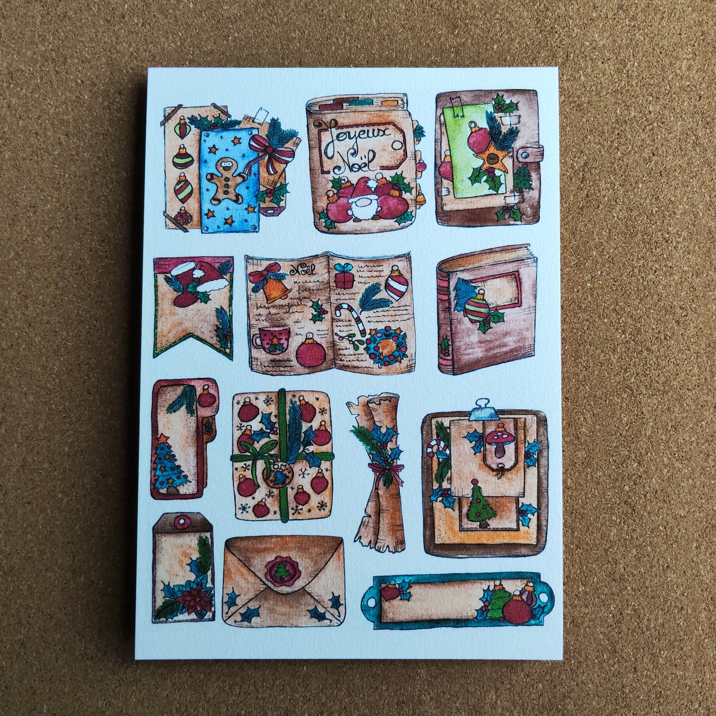 Affiche A5 Papeterie de Noël Vintage