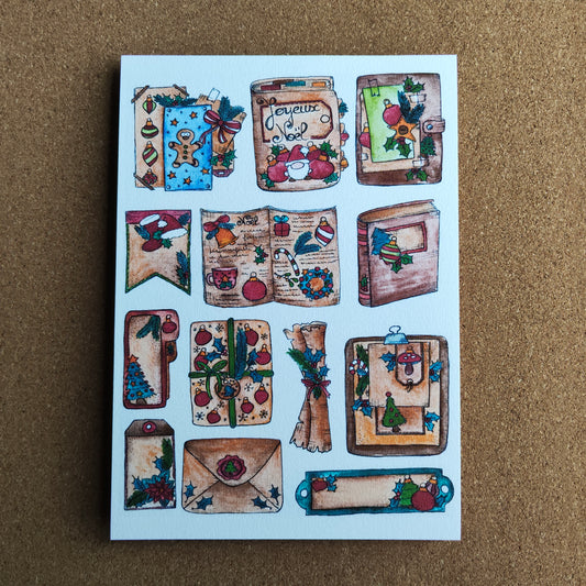 Affiche A5 Papeterie de Noël Vintage