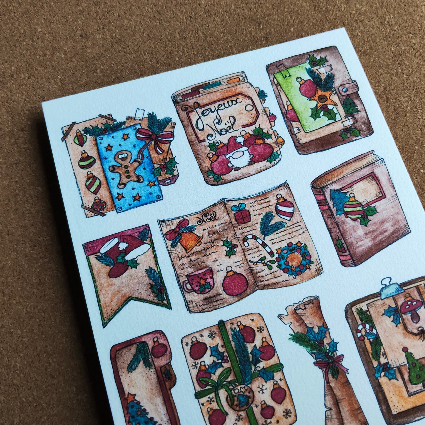 Affiche A5 Papeterie de Noël Vintage