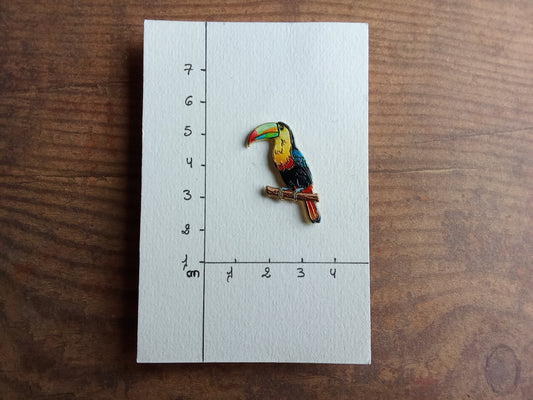 Pin's Toucan Oiseau tropicale Animal Noir Coloré