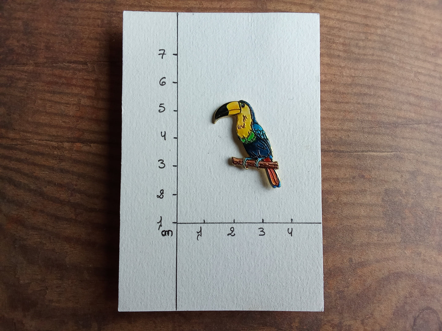 Pin's Toucan Oiseau tropicale Animal Jaune Bleu foncé