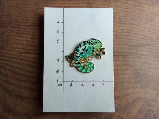 Pin's Caméléon reptile exotique animal vert