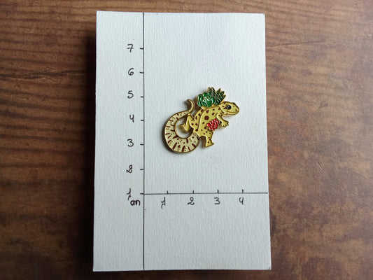 Pin's Gecko Léopard Animal Jaune