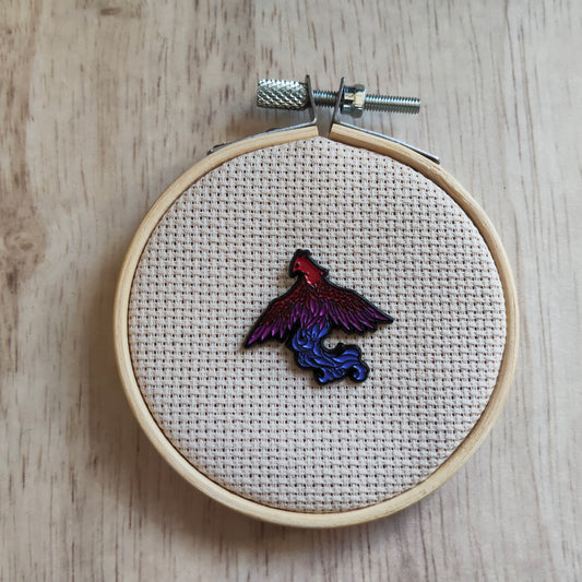 Pin's oiseau Phoenix Animal légende