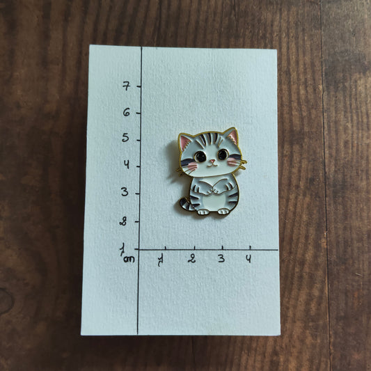 Pin's Chat Gris tigré mignon animal chaton