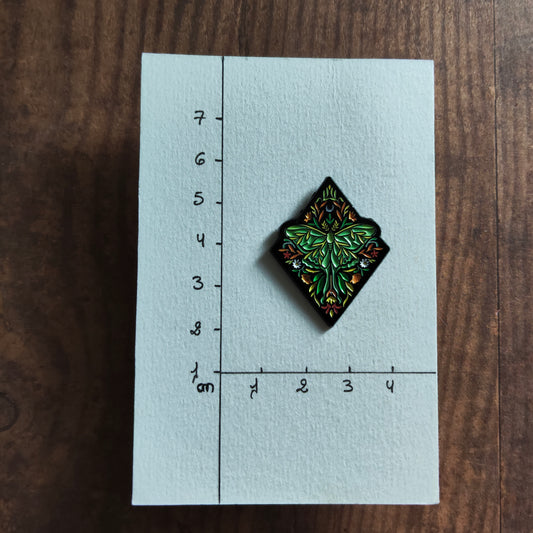 Pin's Papillon Vert Insecte Animal Forme Losange