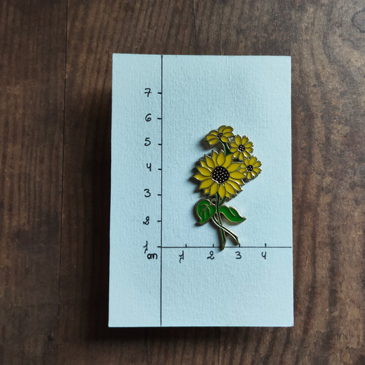 Pin's Fleurs et Tournesol Jaune